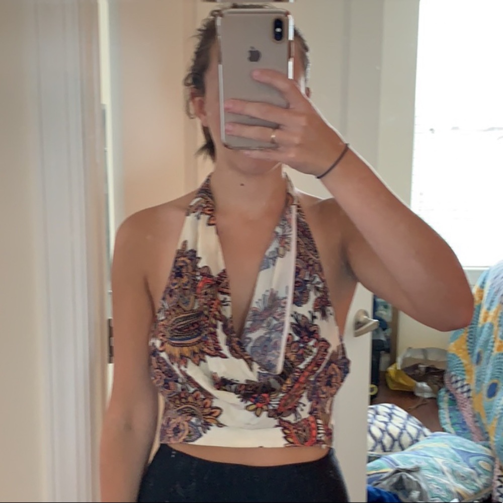 free people paisley halter